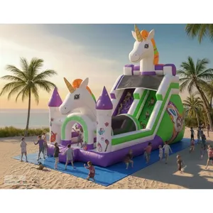 Tobogán Inflable Gigante de Jirafa para Parque de Diversiones - Product Image 3
