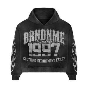 ชุดวอร์มผ้าบ็อกซี่เอวลอยแบบวินเทจพิมพ์ลายหน้าจอสวยงามขนาดใหญ่ออกแบบได้ตามที่ต้องการ - Product Image 6