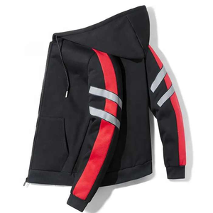 Conjunto de chándal personalizado de alta calidad para hombre, chándal informal con cremallera completa, sudadera recortada de manga larga con capucha - Product Image 3