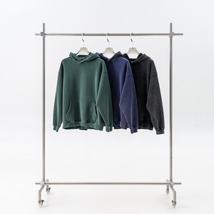 Sweat à capuche pour homme personnalisé, style streetwear vintage, tissu en coton lourd tricoté, surdimensionné, décontracté, hiver, à capuche, vente en gros - Product Image 1