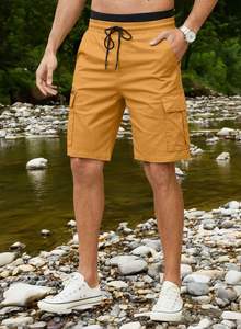 Short Cargo pour Homme en Toile de Coton Respirant Anti-Rides Fermeture à Cordon de Serrage 6 Poches Classique Stretch Écologique OEM - Product Image 3