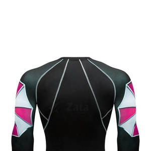 เสื้อรัดกล้ามกีฬา MMA แบบมืออาชีพ ราคาโรงงาน ระบายอากาศได้ดี เป็นมิตรกับสิ่งแวดล้อม แห้งเร็ว แขนยาว 100% โพลีเอสเตอร์ รับสกรีนโลโก้ - Product Image 3