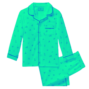 Conjunto de salón Premium para hombres y mujeres, pijama AOP de algodón de manga larga, ropa de dormir con patrón abstracto para verano e invierno - Product Image 4