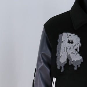 Men's Gradient Black Lettermen <b>Vintage</b> <b>Jacket</b> Casual Custom Embroidery DTF Logo Patches College Baseball <b>Varsity</b> <b>Jacket</b> for Men - Product Image 5