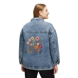 High Quality Women's <b>Denim</b> <b>Jacket</b> Embroidery <b>Sequined</b> Jeans <b>Jacket</b> Long Sleeve Casual Loose Short <b>Denim</b> Short <b>Jacket</b> - Product Image 3