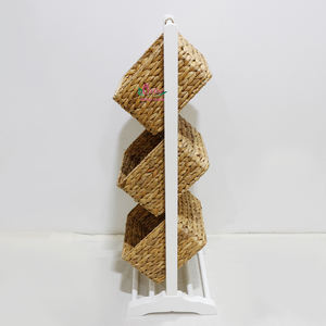 Artex Dong Thap Usine Fait Main Jacinthe D'eau Trois Niveaux Détachable Minimaliste Étagère De Rangement Tissé Naturel Organisateur Étagère pour - Product Image 6