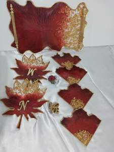 SAME bandeja de servicio de epoxi de resina hecha a mano, elementos esenciales de cocina únicos para el hogar, restaurante, Hotel, servicio decorativo Tra - Product Image 5