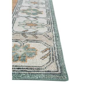 Tapis en laine noué à la main Erbe Ivory Gs-1512 pour entrée, couloir, motif abstrait rectangulaire médaillon, fait main - Product Image 4