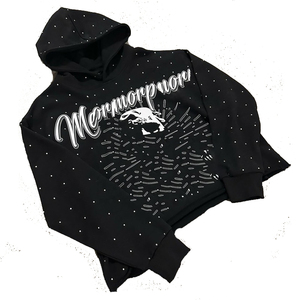 Sweat à capuche pour hommes avec transfert en éponge française broderie de détresse Streetwear Bling Rinestoned fermeture éclair complète avec logo en strass - Product Image 5
