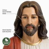 Statue de Jésus en résine personnalisée de 12 pouces, figurine de Christ peinte à la main pour l'église catholique, décoration d'autel à domicile