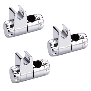 3 pezzi gancio di supporto doccia cromato per aste scorrevoli su e giù per appendiabiti - Product Image 1