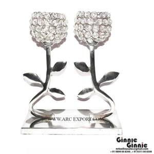 Vela de iluminación interior para el hogar, espejo votivo, Metal pulido y Material de cristal, mesa de forma redonda, centro de mesa decorativo votivo - Product Image 4