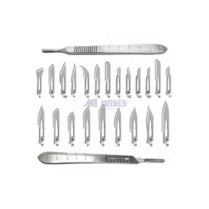 Medical Disposable Sterile Carbon Stainless Steel Surgical Scalpel Blade With BP Scalpel Handle #3 #4