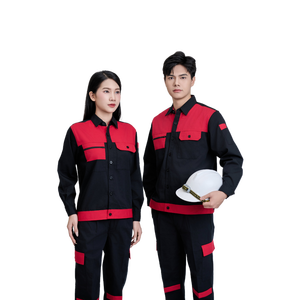 ชุดคลุมทำงานสะท้อนแสงสีแดงและสีดำสำหรับฤดูร้อน - Product Image 1