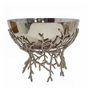 Recipiente de aluminio redondo moderno de último diseño con soporte de Metal, frutero decorativo elegante de aluminio para decoración de mesa de comedor - Product Image 1