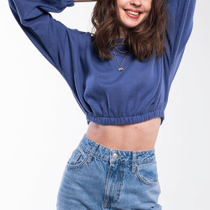 Custom Logo Long <b>Sleeves</b> Breathable <b>Sweatshirt</b> for Women / Customized Design Fashion Women's Crop Top <b>Sweatshirts</b> - Product Image 3