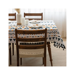 Nappe de table en sergé de coton certifiée OEKO TEX à grandes rayures 300 TC finition durable lavable en Machine adaptée à la décoration de table de fête - Product Image 5