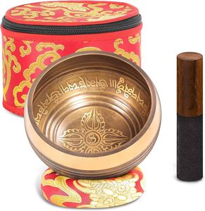 Cuenco tibetano de Yoga martillado, cuenco de Yoga de forma redonda de latón puro, cuenco de Yoga de curación y meditación con sonido a la venta - Product Image 1
