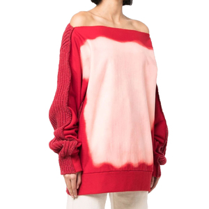 Lady Acid Wash Sweatshirt Fabricant Cotton Pullover Sweaters Oversized Distressed Crewneck Femme - Product Image 3