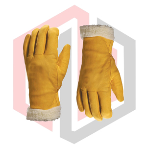 Gants thermiques en cuir de vachette avec doublure en fourrure, épaisseur de 11 oz, antistatiques, antidérapants, personnalisables pour la protection du travail de soudage - Product Image 2