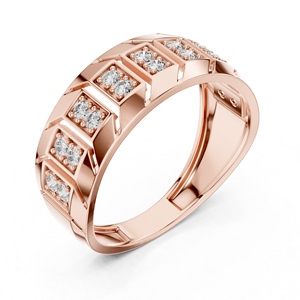 Anillo de Aniversario de Oro Rosa de 14K con Diamante Redondo Cultivado en Laboratorio para Mujer |   Diamante Cultivado Nuevo - Product Image 5