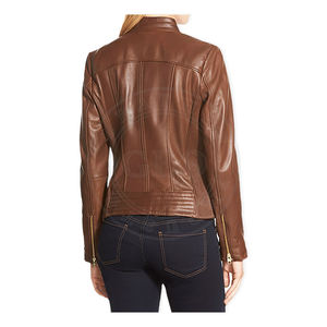 Les femmes Conception Personnalisée À Fermeture Éclair Décontracté Mode Vestes En Cuir - Product Image 4