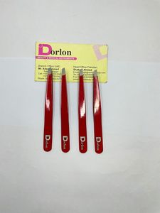 Pinzas duraderas para cejas, pinzas de Punta puntiaguda inclinada recubiertas de Color rojo, pinzas de depilación encarnadas de acero inoxidable en Pakistán - Product Image 3