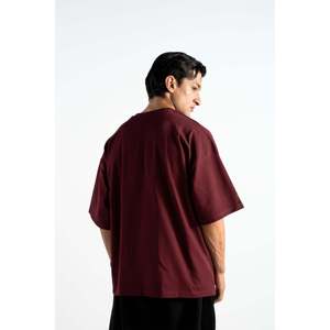 Camiseta T32 2026 Color Granate de Algodón Orgánico, Talla Grande, Jersey Grueso de 230g, 100% Algodón Puro, Impresión por Serigrafía - Product Image 4