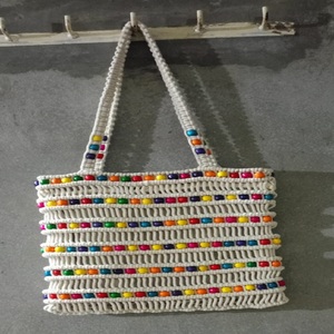 Cordon en macramé en lin doux, fait main, élégance classique, mode, pour des sacs au crochet époustouflants, pour offrir en cadeau et pour la revente - Product Image 1