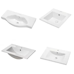 Recessed Undermount Bathroom Ceramic Oval Washroom Cabinet Under Counter Wash Basin Sink