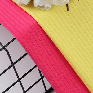 Tissu tricoté côtelé en polyester spandex respirant de couleurs personnalisées 230gsm 2*2 pour vêtements de sport et maillots de bain filles - Product Image 2