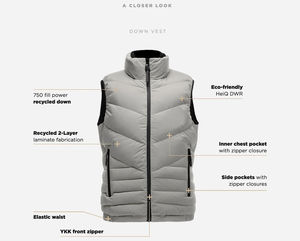 Gilet matelassé pour hommes avec logo et design personnalisables, vêtements d'extérieur chauds et décontractés d'hiver avec style sans col - Product Image 5