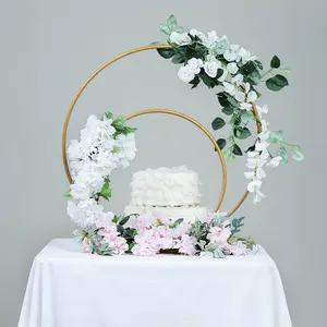10-40cm शादी पुष्पांजलि गोल्ड आयरन धातु की अंगूठी दुल्हन हाथ में माला ईस्टर सजावट कृत्रिम फूल रैक पार्टी पृष्ठभूमि सजावट घेरा