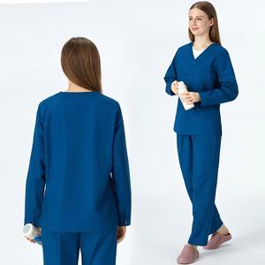 Tenue uniforme médicale contemporaine pour infirmière Tenue d'infirmière à manches longues Ensemble de gommage pour femmes Uniforme médical Ensemble Vêtements de travail pour hôpital - Product Image 4