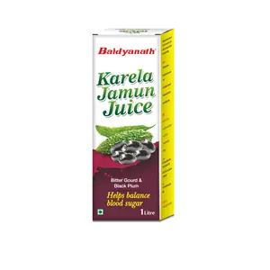 최고의 품질 순수 허브 보충 Baidyanath Karela Jamun 주스 1 리터 포장 건강 보조 식품 인도