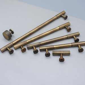 MUGHALCRAFTS Solid Brass T-Bar round Drawer Handles Black <b>Antique</b> Knobs and Pulls for Kitchen Bedroom Hotel Home Use - Product Image 2
