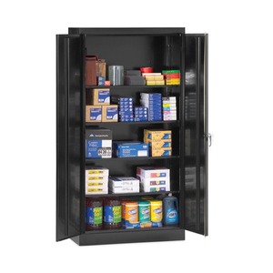 Alera Heavy-Duty 36 pulgadas X 18 Pulgadas X 72 Pulgadas Armario de Almacenamiento Soldado con 4 Estantes Negros Ajustables para Almacenamiento en Almacenes - Product Image 3