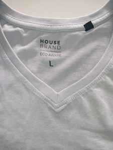 T-shirt en tricot à col en V pour homme, confortable, uni, en coton biologique doux, manches courtes, respirant, écologique, décontracté, été - Product Image 2