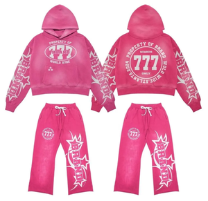 Chándal de rizo francés personalizado de peso pesado para hombres-Conjunto de Jogger y sudadera desgastada de gran tamaño - Product Image 3