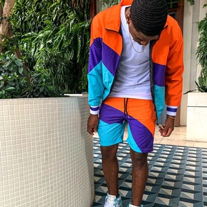 ชุดเซ็ตวินเทจฤดูร้อนสำหรับผู้ชาย |   เสื้อยืดแขนสั้นพิมพ์ลายผ้าฝ้ายคุณภาพสูงระบายอากาศได้ดี กางเกงขาสั้นผ้าโพลีเอสเตอร์/ผ้าฝ้าย ชุด 2 ชิ้น - Product Image 5