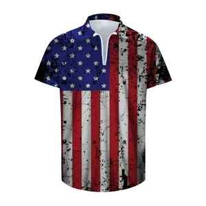 Ensemble deux pièces décontracté sportif pour homme, chemise à col montant unie personnalisée pour l'été, manches courtes, short, coton-polyester - Product Image 5