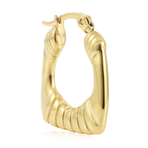 Pendientes de Aro de Acero Inoxidable Dorado de Alta Gama y Estilo Moderno con Varios Diseños de yunnique - Product Image 3