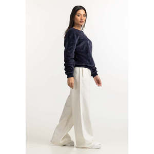 110 APPARELS Sweat-shirt décontracté à manches longues pour femme, bleu marine, en coton respirant, tricoté, écologique, vintage, doux - Product Image 5