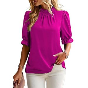 Hauts d'été à manches courtes pour femmes Chemises de réservoir décontractées basiques avec coupe ample T-shirts de base de grande taille - Product Image 6