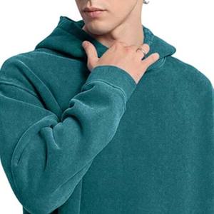 Vente en gros de sweats à capuche pour hommes, sweat à capuche oversize et lavé à l'acide, tissu tricoté vintage personnalisé avec logo en éponge française sur le devant - Product Image 6