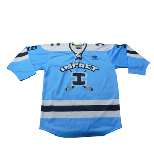 Maillots de hockey sur glace personnalisés 100% polyester, sublimés avec nom et numéro, avec lacets, vêtements d'équipe, sublimation - Product Image 1