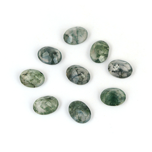 Handmade Natural 6X8MM Smooth <b>Moss</b> <b>Agate</b> Green Faceted Cut Loose Gemstone for Jewelry Making High Quality at Low Price - Product Image 3