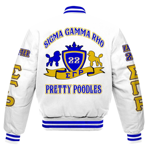 Sigma Gamma Rho 1922 Premium Royal Varsity Jacket SGRho Greek Letterman Poodle Heritage Pride Coat - Product Image 5
