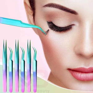 Kits d'outils pour extensions de cils réutilisables et très résistants, instruments de beauté en acier inoxydable, ensemble de pinces à cils - Product Image 3