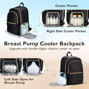 Sac à langer multifonction portable avec fermeture éclair, imperméable, port de charge USB, porte-sucette, tapis à langer, capacité de 20 à 35 L - Product Image 3